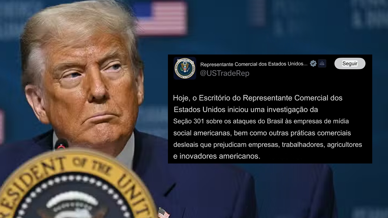 URGENTE: Trump abre investigação contra o Brasil por ataques a redes sociais americanas