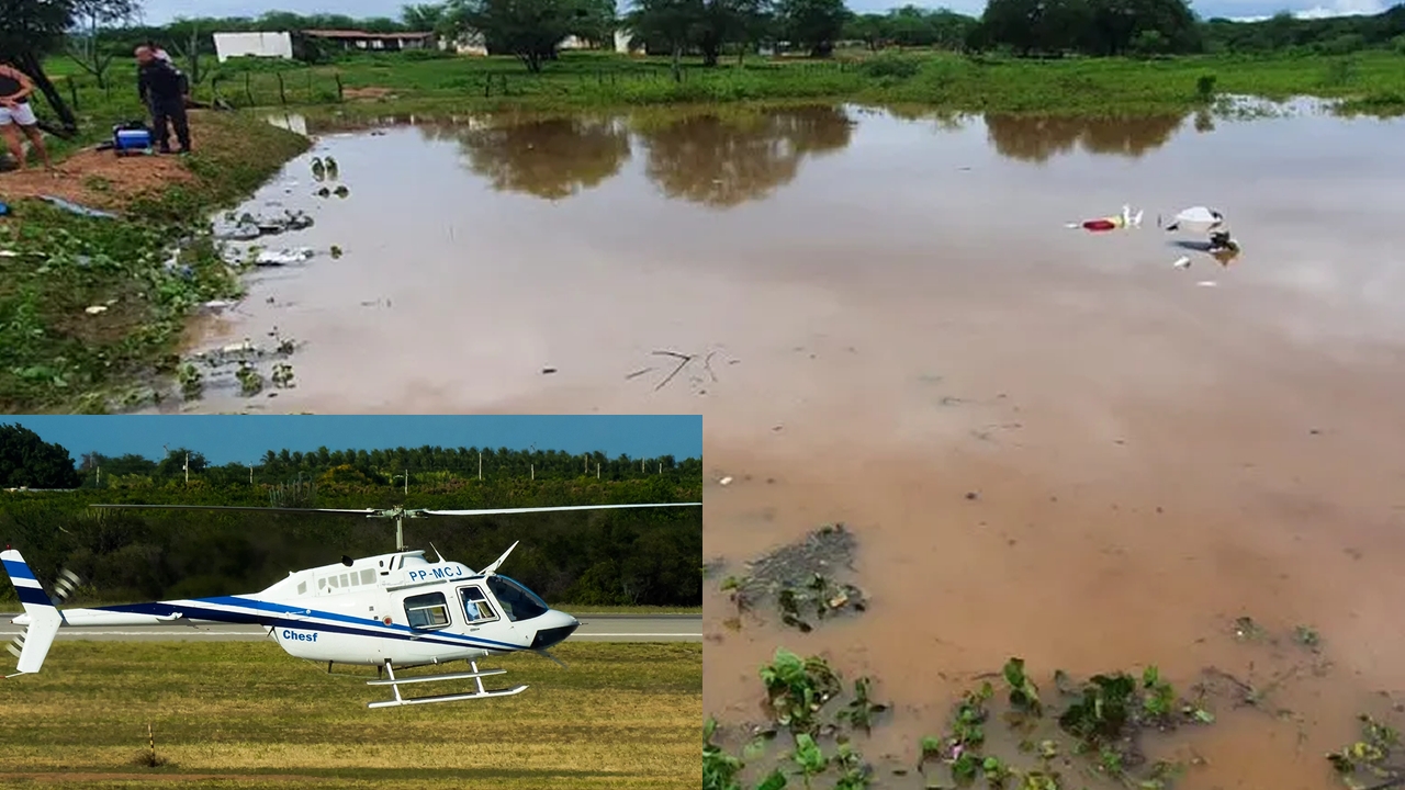Helicóptero que caiu em Currais Novos seria reabastecido em Mossoró