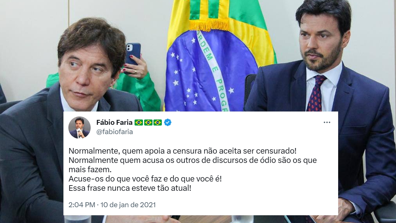 O que Fábio Faria diria ao pai, o deputado Robinson Faria, sobre censura?