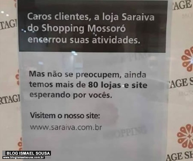 Em crise, Livraria Saraiva fecha loja no Partage Shopping MossorÃ³