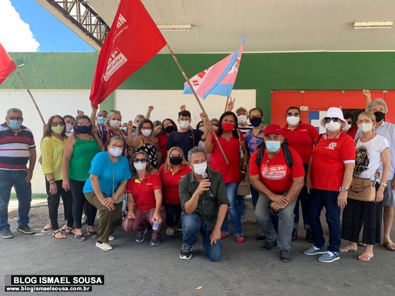 Profissionais da saúde promovem ato de greve e denunciam desabastecimento no Hospital Tarcísio Maia