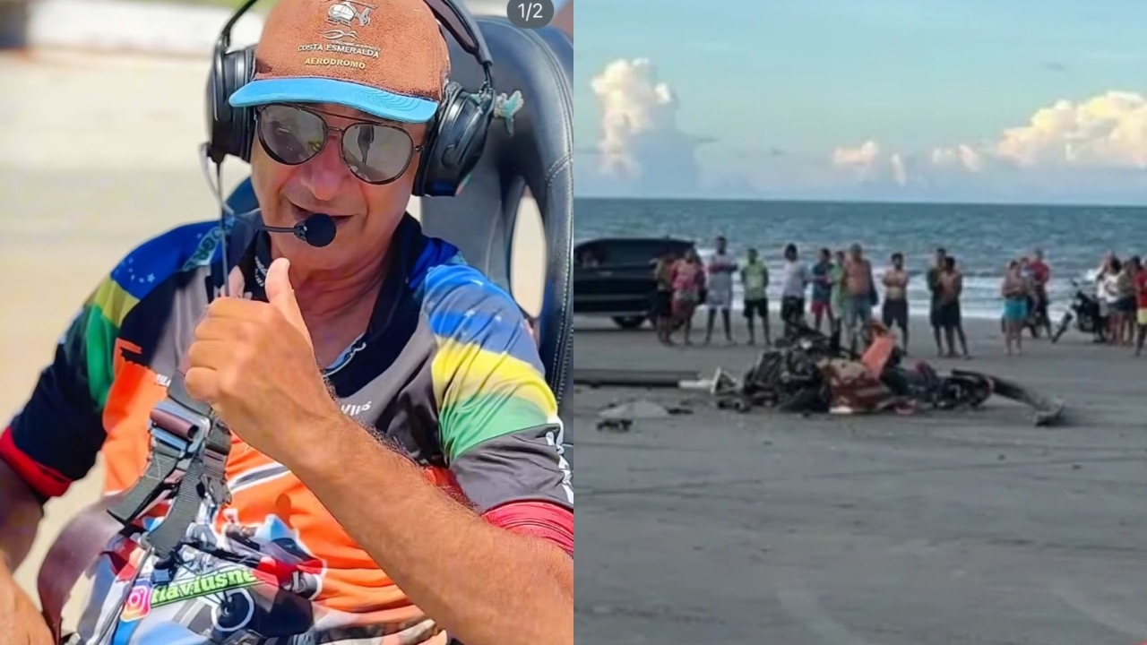 Instrutor Flávius Neves é uma das vítimas da queda de girocóptero na praia de Areias Alvas