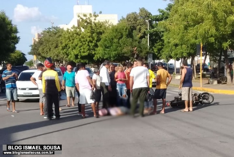 Mulher morre vÃ­tima de acidente de trÃ¢nsito no Centro de MossorÃ³