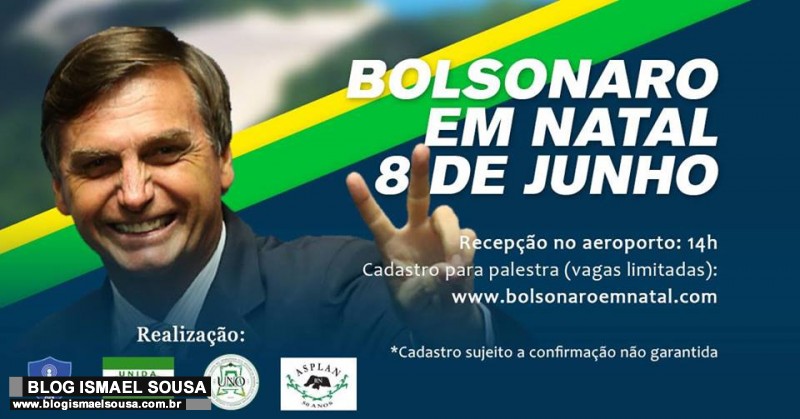 Jair Bolsonaro virÃ¡ ao RN no inÃ­cio de junho