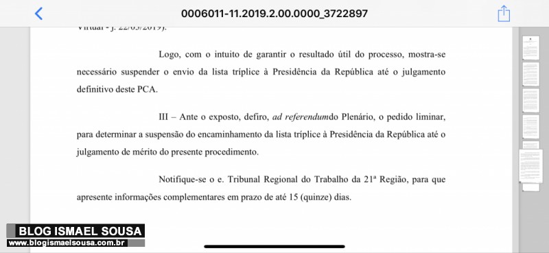 CNJ suspende lista trÃ­plice do TRT atÃ© julgamento definitivo