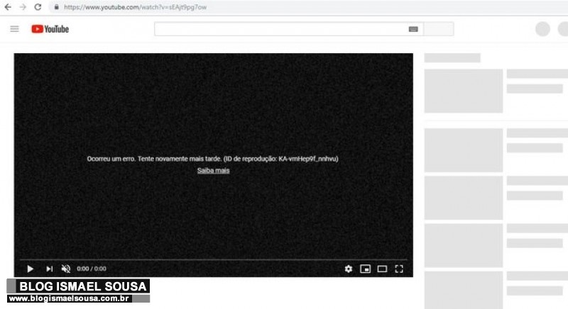 Youtube sai do ar na noite desta terÃ§a-feira (16)