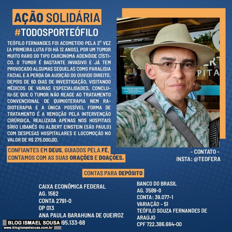 Vakinha para ajudar no tratamento de TeÃ³filo Fernandes 