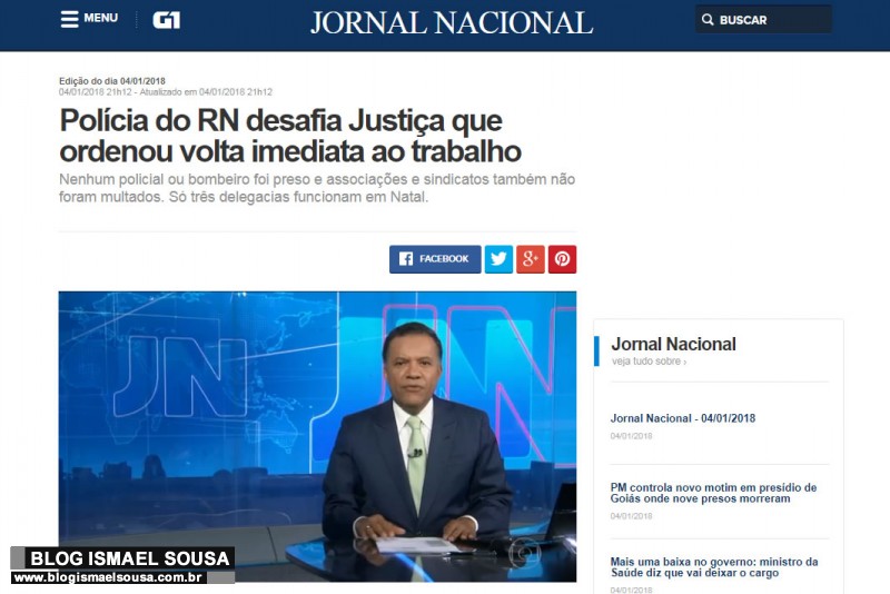 Globo torce pela prisÃ£o dos policiais militares e civis do RN por "descumprirem ordem judicial"