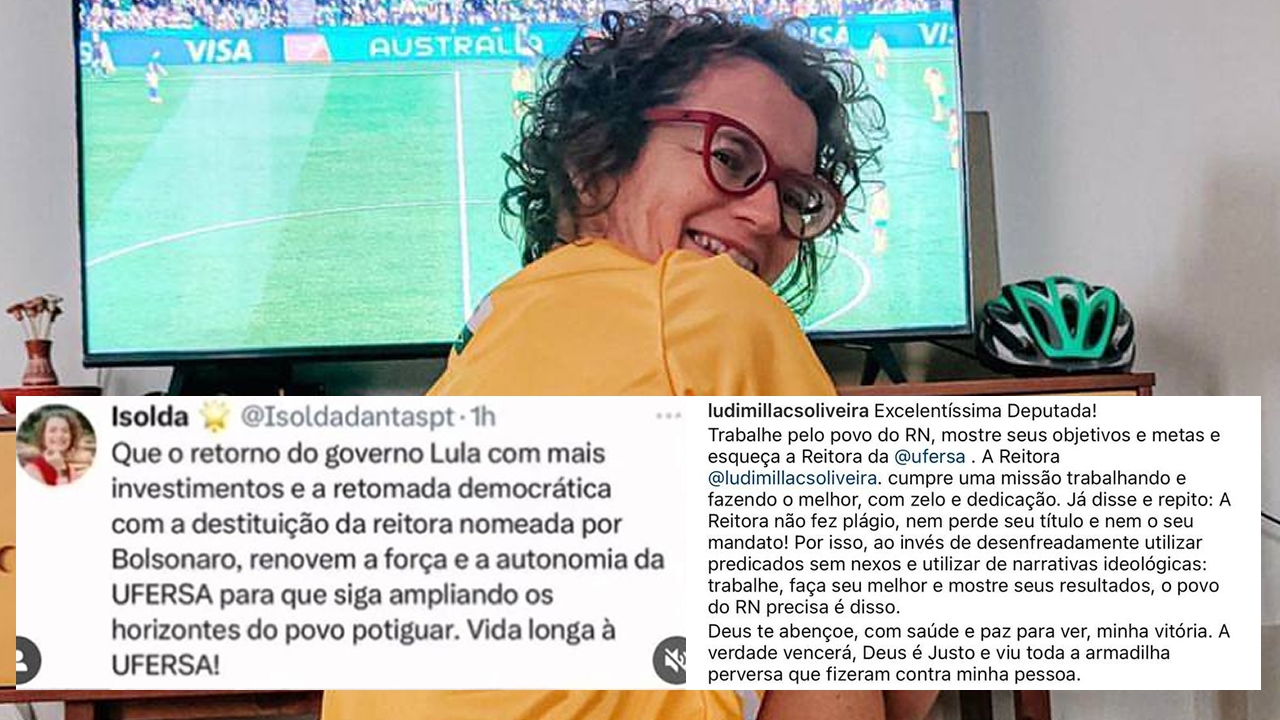 Lacrada errada: Isolda defende destituição de Ludimilla e reitora da Ufersa manda deputada ir trabalhar