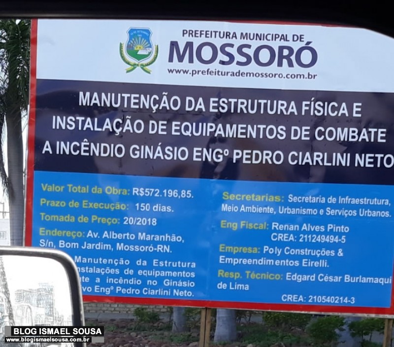 Obras de adequaÃ§Ã£o do GinÃ¡sio Pedro Ciarlini irÃ£o custar mais de meio milhÃ£o