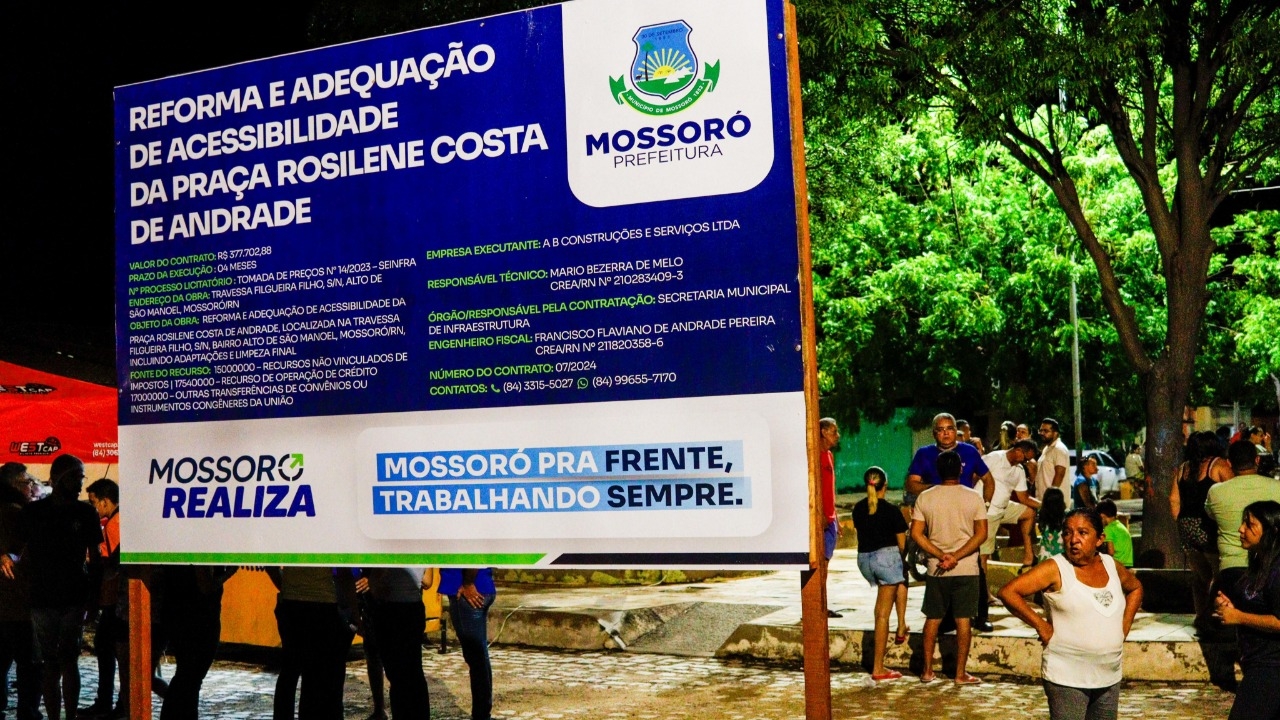 Prefeitura de Mossoró inicia reforma de Praça no Alto de São Manoel
