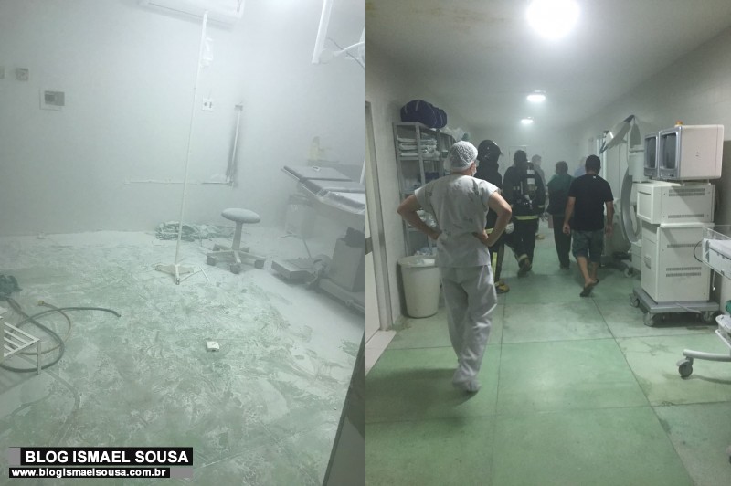 Curto-circuito provoca princÃ­pio de incÃªndio no centro cirÃºrgico do Hospital Almeida Castro