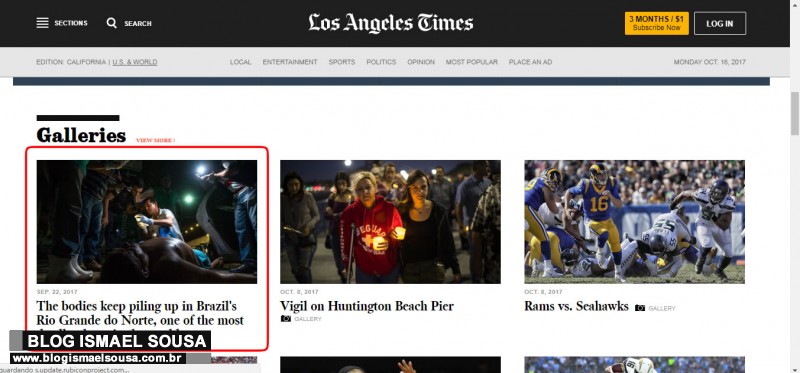Reportagem do Los Angeles Time aponta o RN como um dos lugares mais violentos do mundo 
