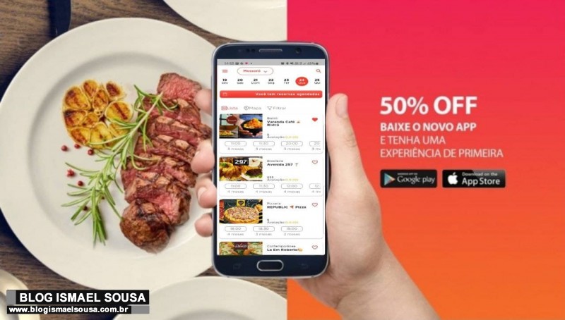 Chega a Mossoró aplicativo que oferece 50% de desconto em restaurantes para quem chegar cedo