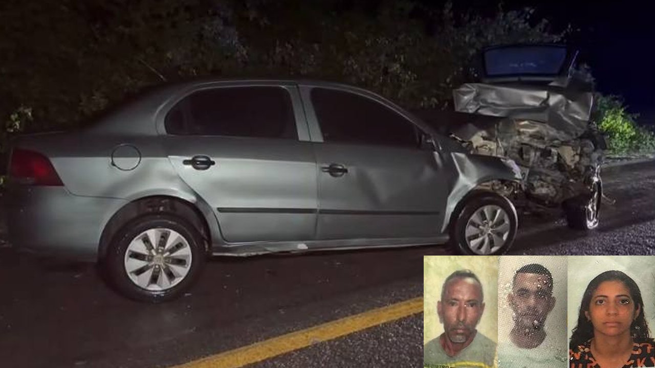 Tragédia: Colisão frontal entre carros deixa quatro mortos na BR-405 