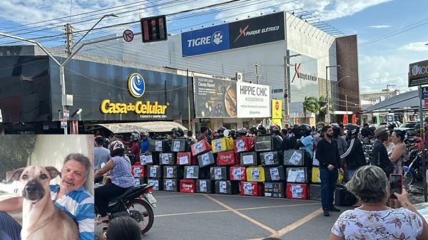 Protesto de entregadores em Mossoró exige justiça para assassinato de Francisco Rêgo