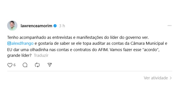 'Law Pistola' desafia Alex do Frango e insinua auditoria cruzada