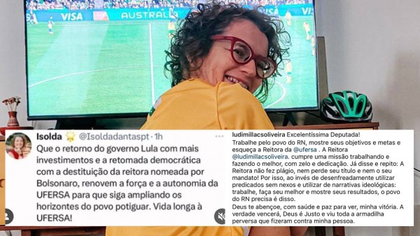 Lacrada errada: Isolda defende destituição de Ludimilla e reitora da Ufersa manda deputada ir trabalhar