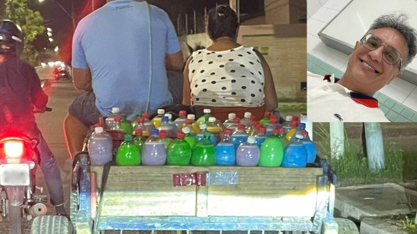 Médico mossoroense se comove com casal em carroça vendendo desinfetantes e resolve comprar todos os produtos