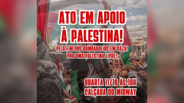 Partido Comunista no RN convoca ato em Natal contra estado de Israel 