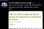 Tenente Coronel critica manchete da Tribuna do Norte sobre atentado contra filha de PM em Natal