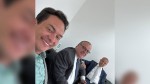 Trio da direita e centro posa unido e Rogério estreia novo visual capilar; 'Juntos e alinhados'