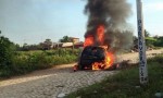 VeÃ­culo roubado na Nova MossorÃ³ Ã© encontrado incendiado no Santa Helena